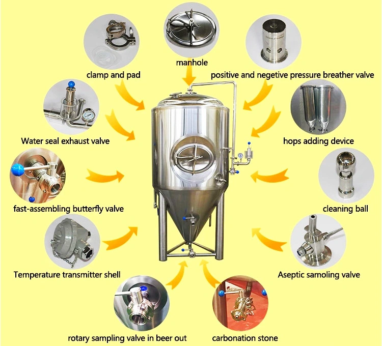 Factory Directly Sale Beer Factory Professional Fermenting Equipment with Conical Fermentation Tank in Beer Fermenter