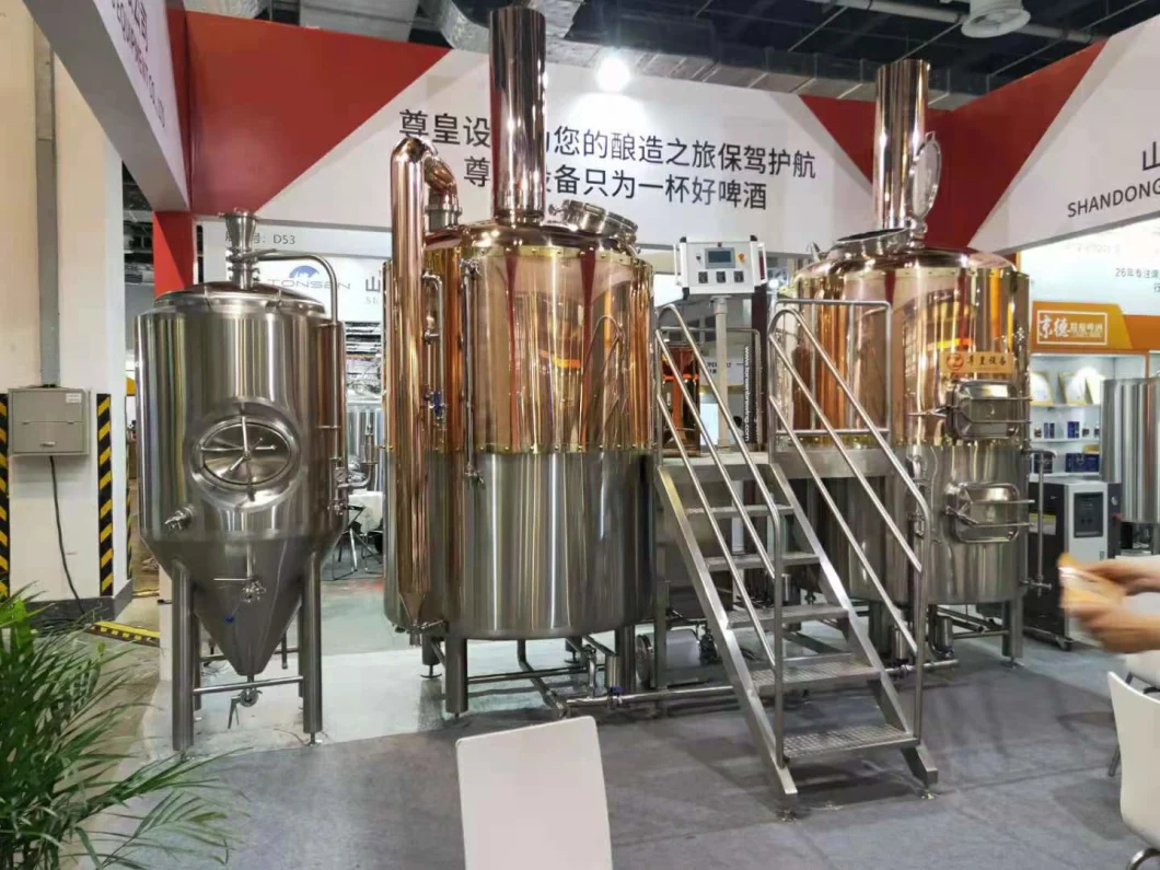 2 Vessel 1000L Red Copper Beer Brewery Equipment for Beer Brewing