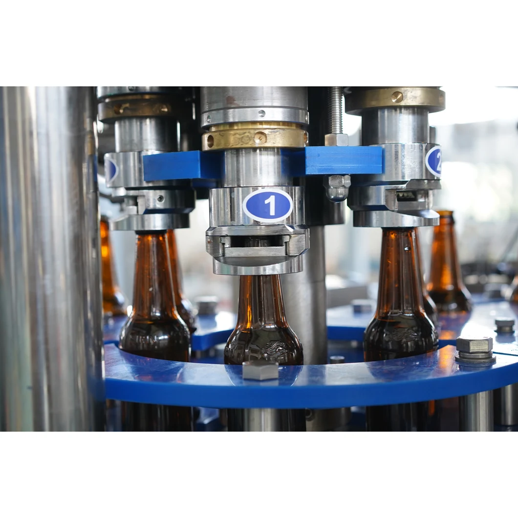 Glass Bottle Carbonated Soft Drink Beer Washing Filling Crown Capping Labeling Packing Machine