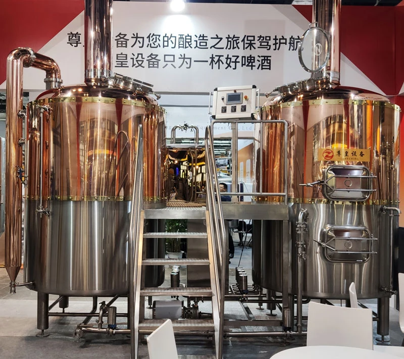 2 Vessel 1000L Red Copper Beer Brewery Equipment for Beer Brewing