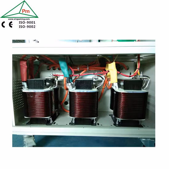 힘 보조 장비 80kVA 3 단계 415V 사이리스터 SCR 주입 기계를 위한 전자 정체되는 비접촉식 디지털 전압 안정기